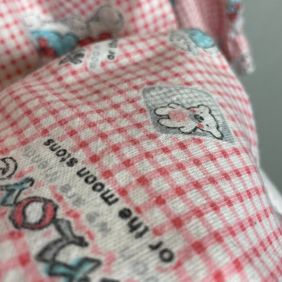 Nightgown Bears Gingham Pink White Twee Pockets Long Sleeves Women Sleep PJs - Picture 8 of 12